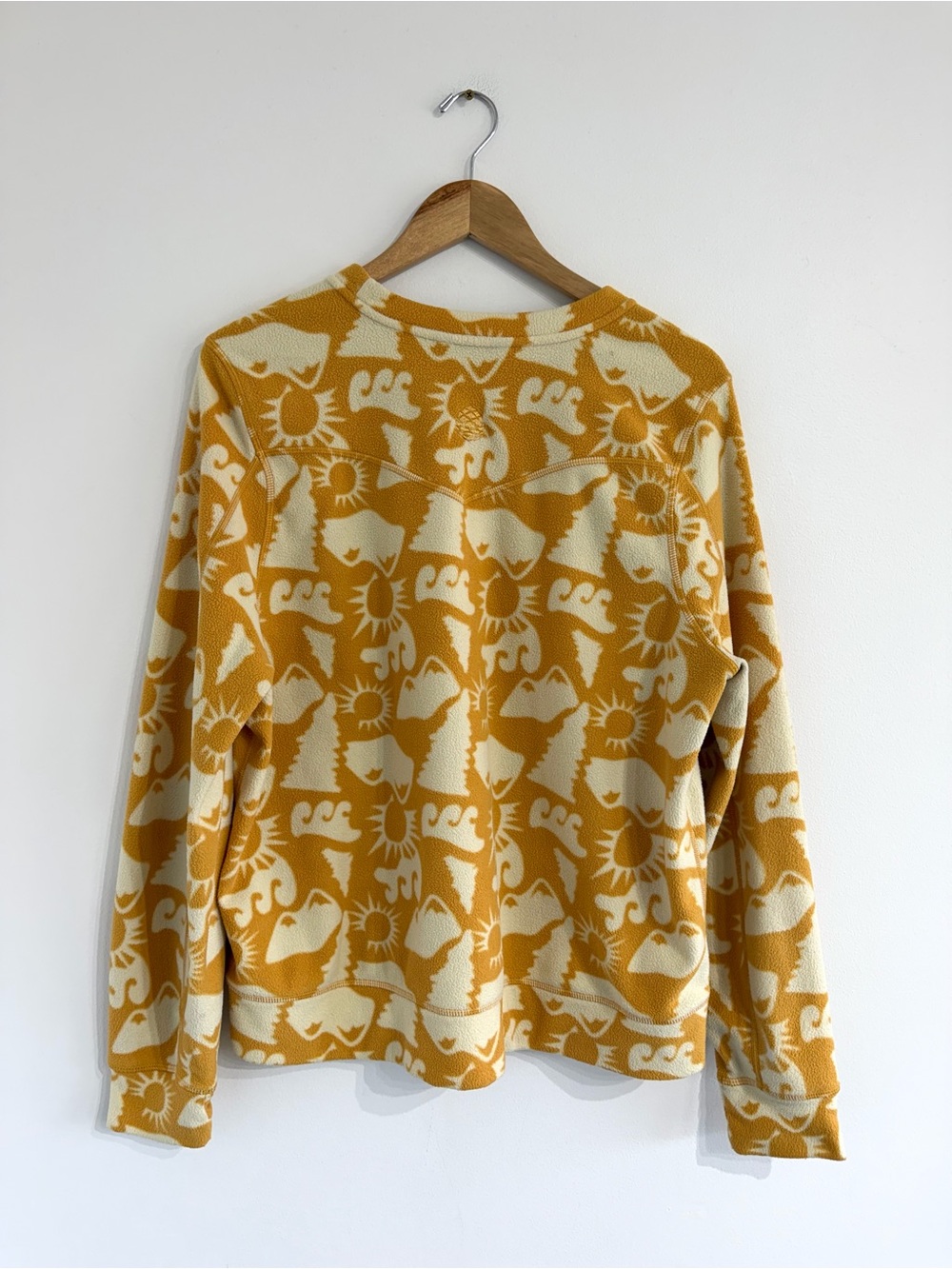 Stio fleece long sleeve tee shirt yellow pattern top - Picture 2 of 9